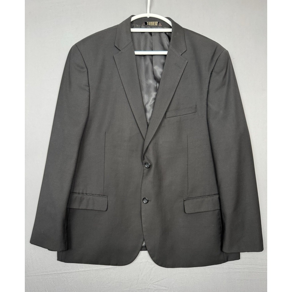 Caravelli Black Suit Coat Blazer‎ Mens 44R Oxford 2B Italy Sport Preppy Business